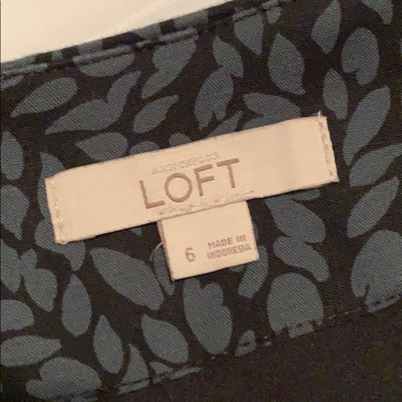 Loft Black and Teal Leaf Pencil Skirt - Picture 4 of 6